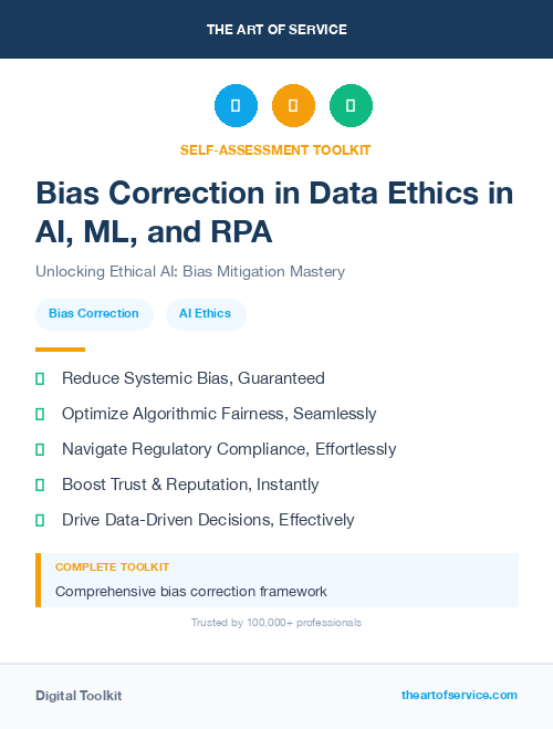 Bias Correction in Data Ethics in AI, ML, and RPA