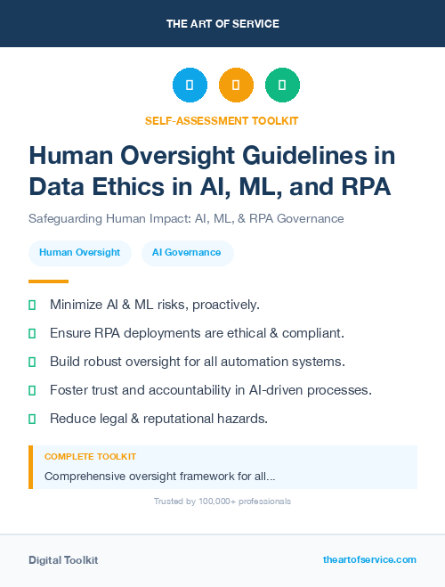 Human Oversight Guidelines in Data Ethics in AI, ML, and RPA