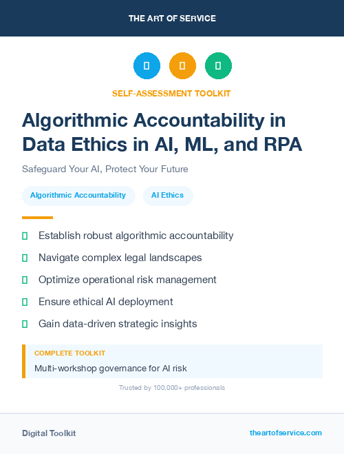 Algorithmic Accountability in Data Ethics in AI, ML, and RPA