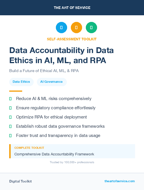 Data Accountability in Data Ethics in AI, ML, and RPA