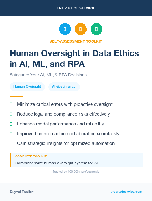 Human Oversight in Data Ethics in AI, ML, and RPA
