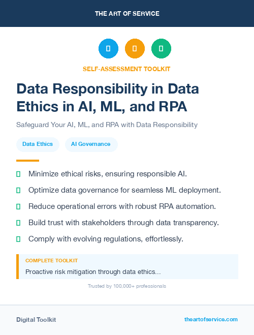 Data Responsibility in Data Ethics in AI, ML, and RPA