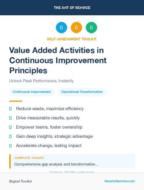 Value Added Activities in Continuous Improvement Principles