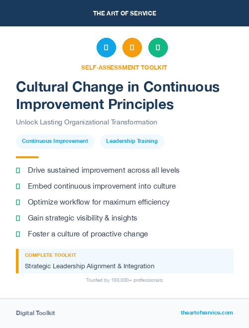 Cultural Change in Continuous Improvement Principles