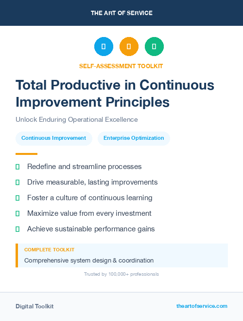 Total Productive in Continuous Improvement Principles