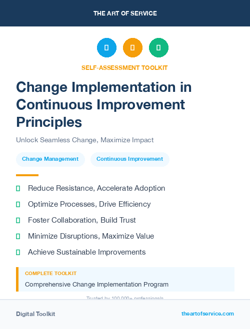 Change Implementation in Continuous Improvement Principles