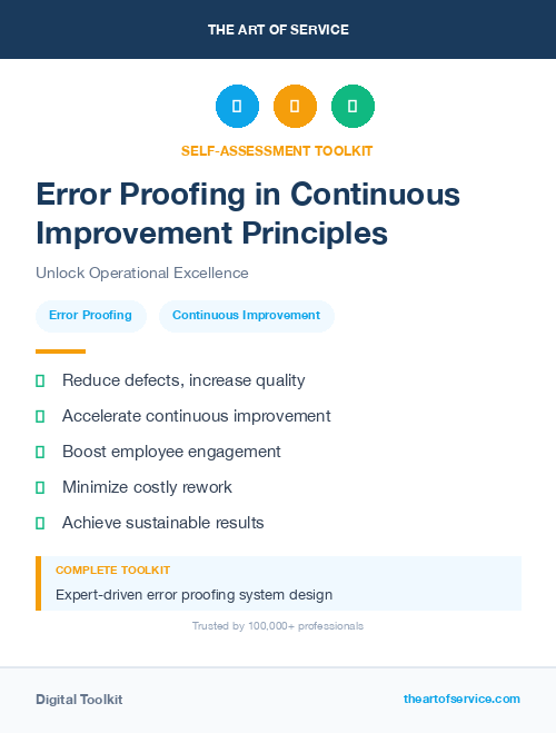 Error Proofing in Continuous Improvement Principles