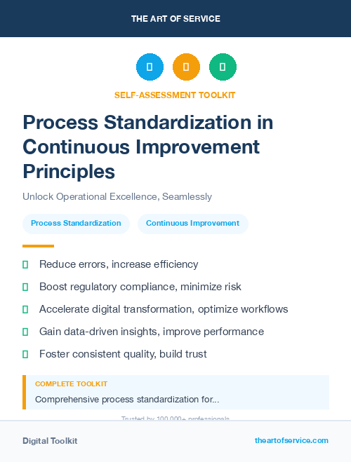 Process Standardization in Continuous Improvement Principles