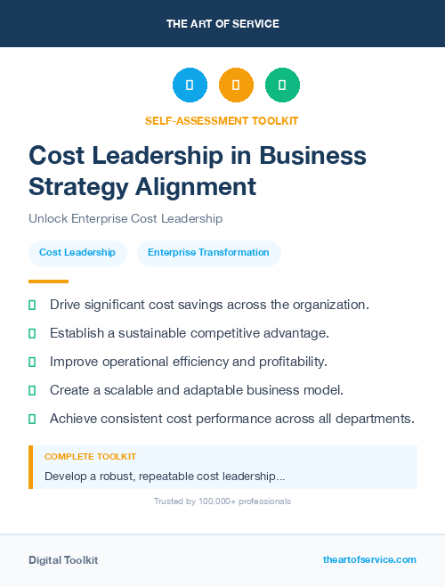 Cost Leadership in Business Strategy Alignment