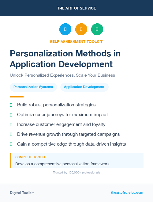 Personalization Methods in Application Development