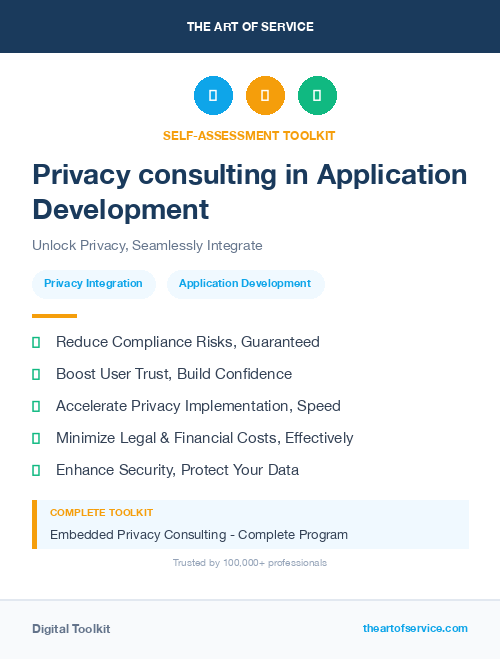 Privacy consulting in Application Development