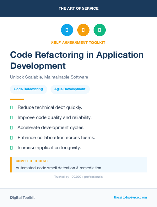 Code Refactoring in Application Development