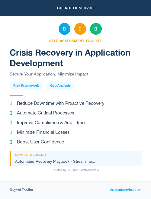Crisis Recovery in Application Development