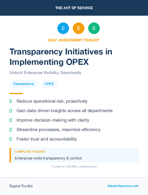 Transparency Initiatives in Implementing OPEX