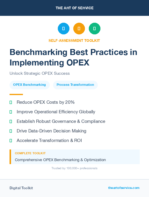 Benchmarking Best Practices in Implementing OPEX