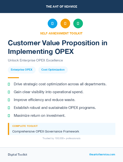 Customer Value Proposition in Implementing OPEX