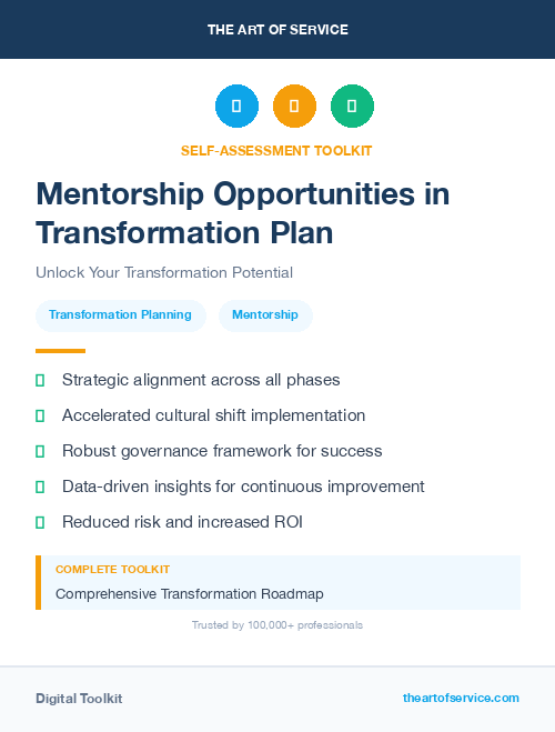 Mentorship Opportunities in Transformation Plan