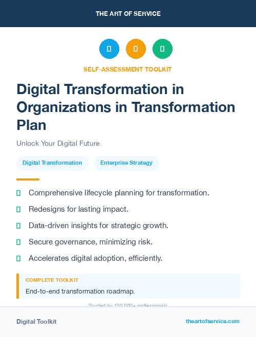 Digital Transformation in Organizations in Transformation Plan