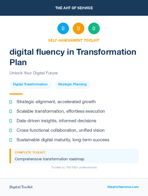digital fluency in Transformation Plan