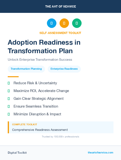 Adoption Readiness in Transformation Plan