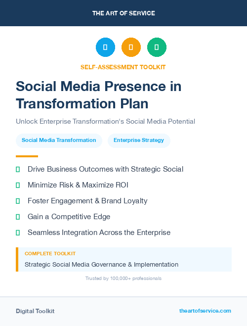 Social Media Presence in Transformation Plan