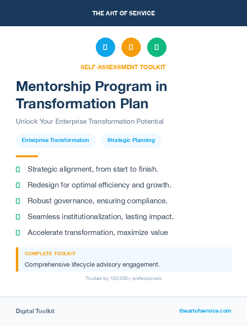 Mentorship Program in Transformation Plan