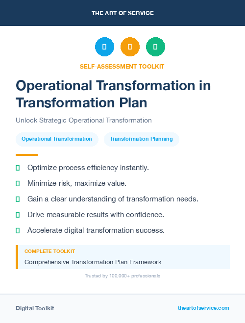 Operational Transformation in Transformation Plan