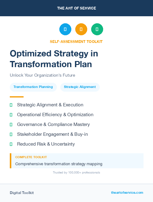 Optimized Strategy in Transformation Plan