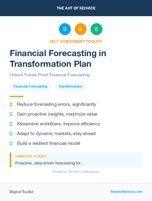 Financial Forecasting in Transformation Plan