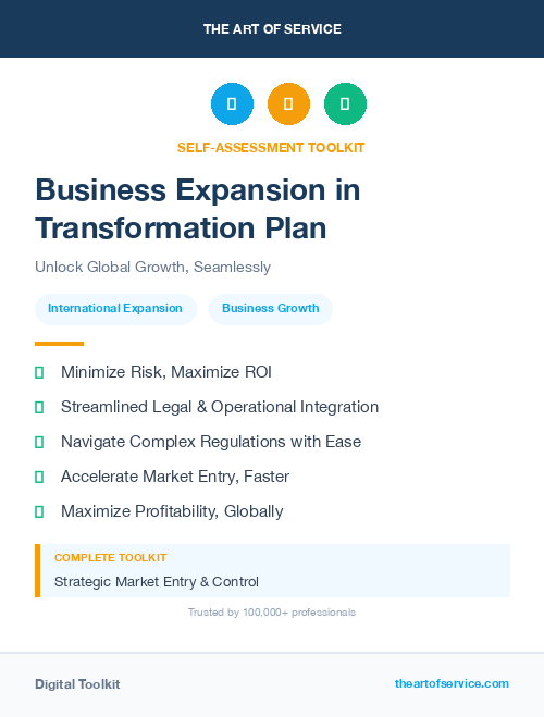 Business Expansion in Transformation Plan