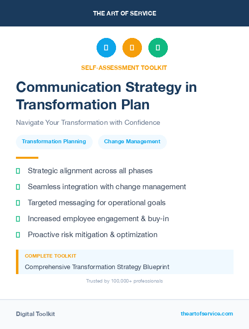 Communication Strategy in Transformation Plan