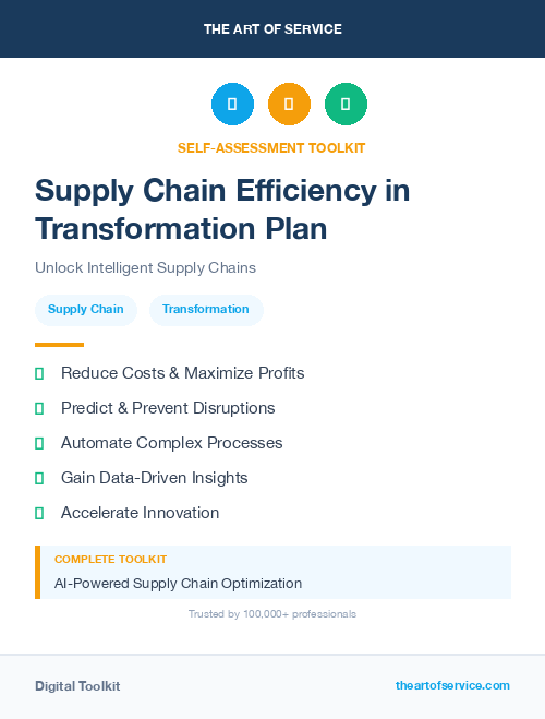 Supply Chain Efficiency in Transformation Plan