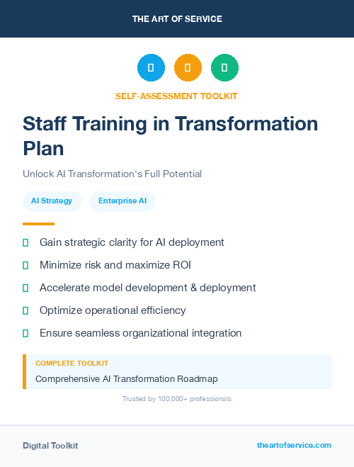 Staff Training in Transformation Plan