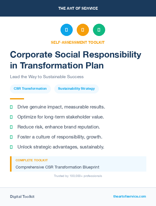 Corporate Social Responsibility in Transformation Plan