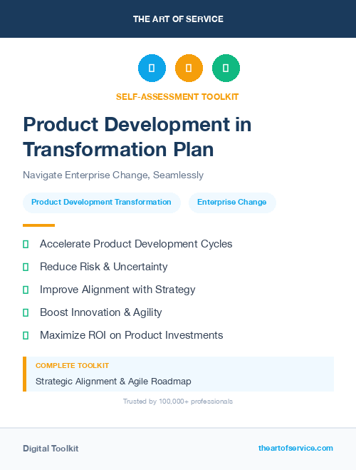 Product Development in Transformation Plan