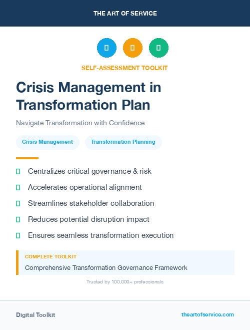 Crisis Management in Transformation Plan