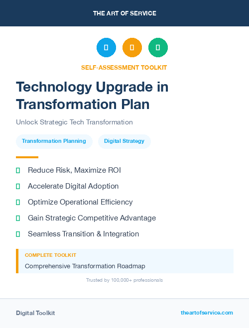 Technology Upgrade in Transformation Plan