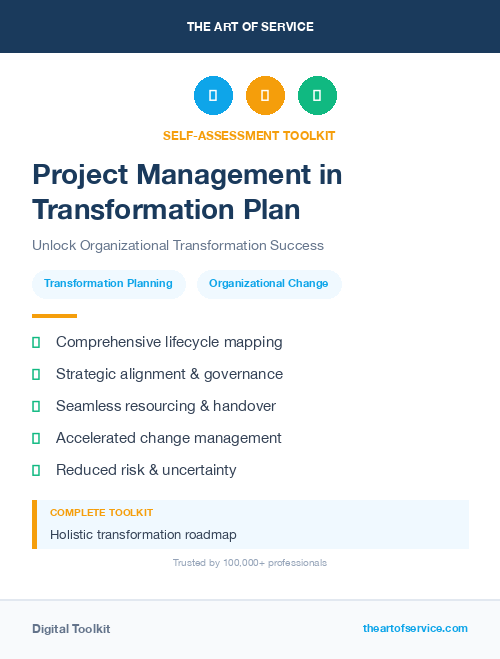 Project Management in Transformation Plan