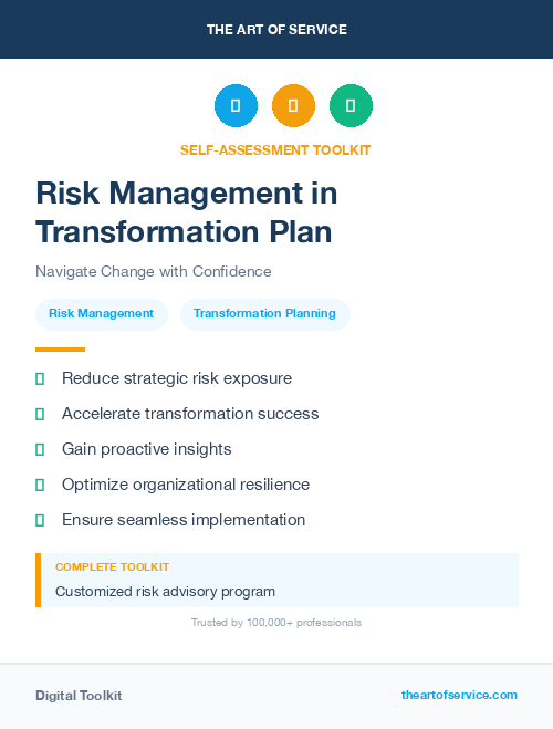 Risk Management in Transformation Plan
