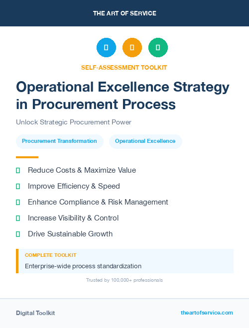 Operational Excellence Strategy in Procurement Process