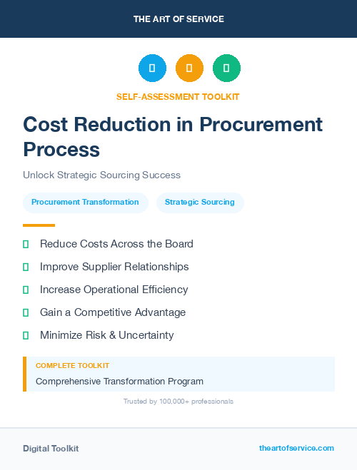 Cost Reduction in Procurement Process