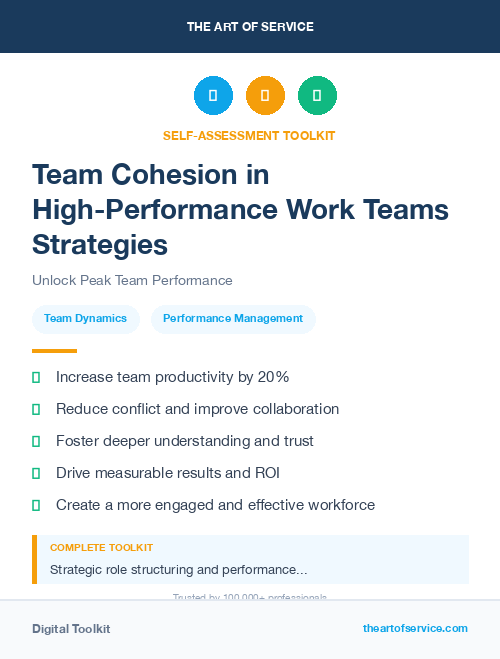 Team Cohesion in High-Performance Work Teams Strategies