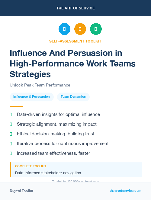 Influence And Persuasion in High-Performance Work Teams Strategies