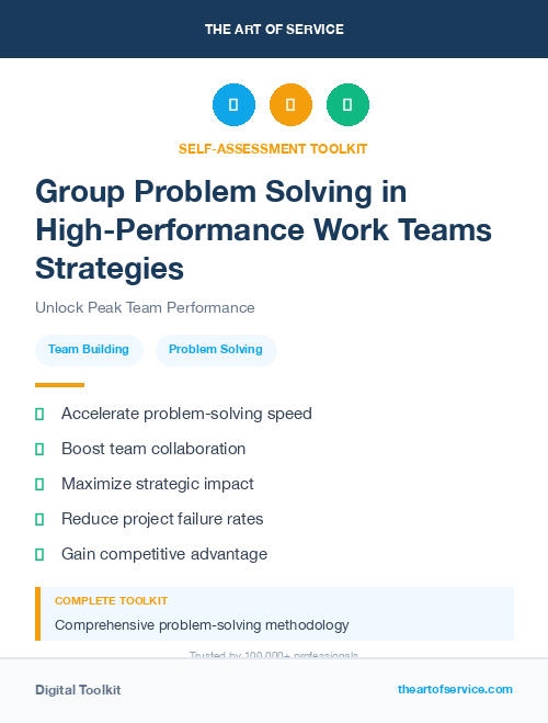 Group Problem Solving in High-Performance Work Teams Strategies