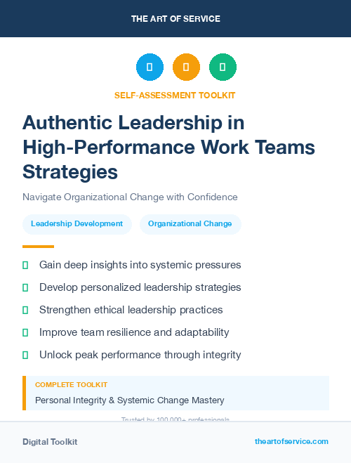 Authentic Leadership in High-Performance Work Teams Strategies