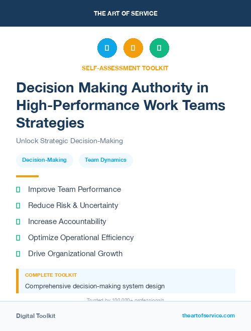 Decision Making Authority in High-Performance Work Teams Strategies