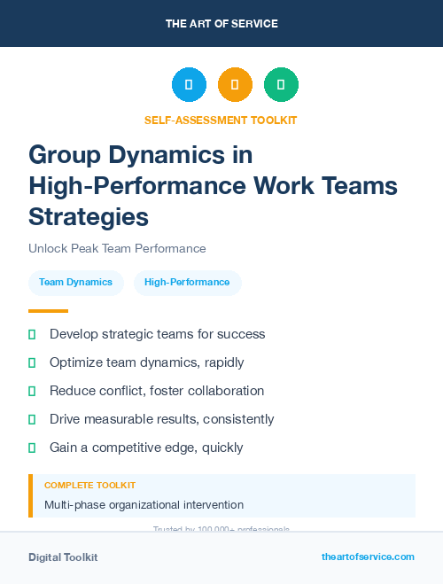 Group Dynamics in High-Performance Work Teams Strategies