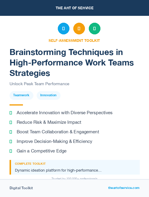 Brainstorming Techniques in High-Performance Work Teams Strategies