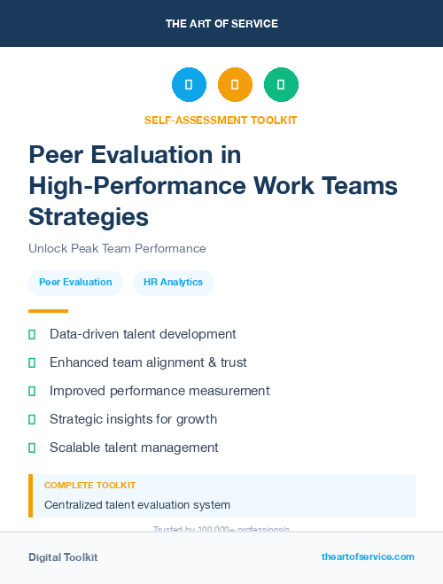 Peer Evaluation in High-Performance Work Teams Strategies