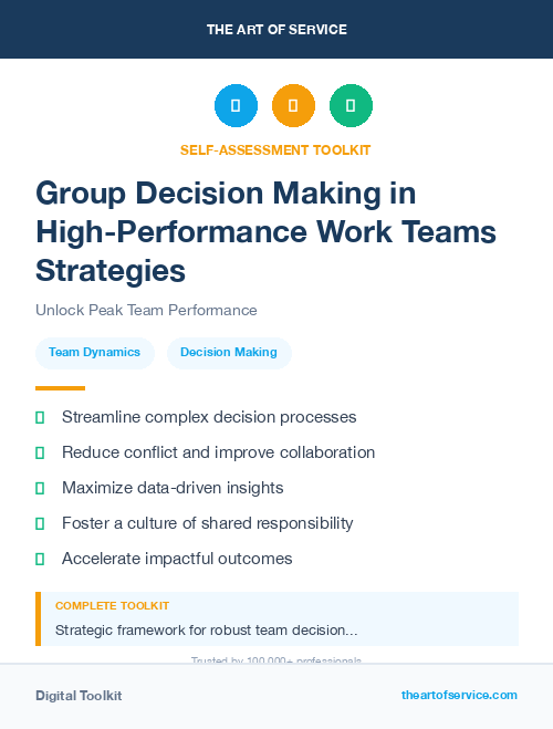 Group Decision Making in High-Performance Work Teams Strategies